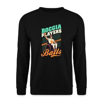 Joueur de boccia Les joueurs de boccia ont de plus grosses balles - Sweat-shirt Unisexe - noir - Devant - Alina (178cm) & Michal (187cm)