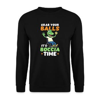 Boccia Player Grab Balls Boccia Time - Unisex Sweatshirt - black - Front - Alina (178cm) & Michal (187cm)