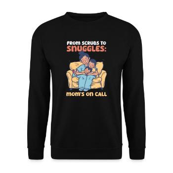 Nurse Mom From Scrubs to Snuggles: Mom's On Call - Unisex Sweatshirt - black - Front - Alina (178cm) & Michal (187cm)