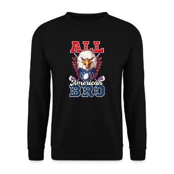 4. Juli Golf All American Bro Eagle - Unisex Pullover - Schwarz - Vorne - Alina (178cm) & Michal (187cm)
