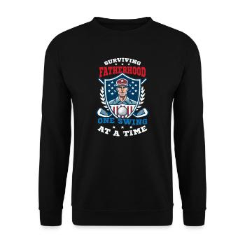 4. Juli Golf Überleben Vaterschaft Swing - Unisex Pullover - Schwarz - Vorne - Alina (178cm) & Michal (187cm)