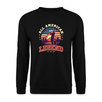 4. Juli Golf All American Legend - Unisex Pullover - Schwarz - Vorne - Alina (178cm) & Michal (187cm)