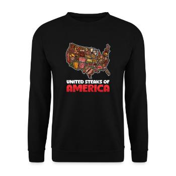 Patriotic Chef United Steaks of America - Unisex Sweatshirt - black - Front - Alina (178cm) & Michal (187cm)
