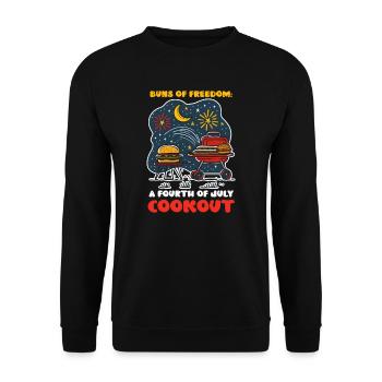 Patriotic Chef Buns of Freedom - Unisex Sweatshirt - black - Front - Alina (178cm) & Michal (187cm)