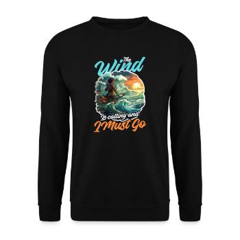 Windsurfen Windruf I Go - Unisex Pullover - Schwarz - Vorne - Alina (178cm) & Michal (187cm)