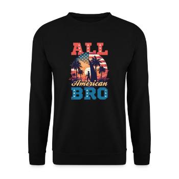 Windsurfen All American Bro - Unisex Pullover - Schwarz - Vorne - Alina (178cm) & Michal (187cm)