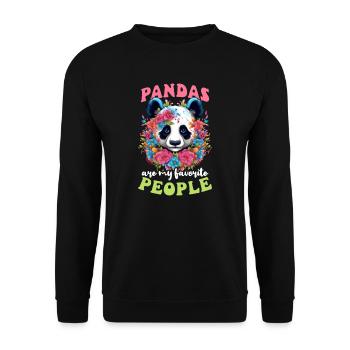 Panda Pandas Are My Favorite People - Unisex Sweatshirt - black - Front - Alina (178cm) & Michal (187cm)