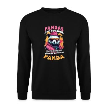 Panda génial donc je suis génial - Sweat-shirt Unisexe - noir - Devant - Alina (178cm) & Michal (187cm)