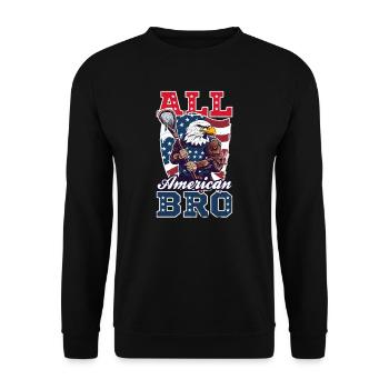 4. Juli Lacrosse All American Bro - Unisex Pullover - Schwarz - Vorne - Alina (178cm) & Michal (187cm)