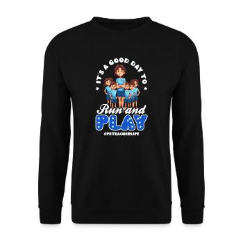 4 juillet Professeur d’éducation physique Bonne course et bon jeu - Sweat-shirt Unisexe - noir - Devant - Alina (178cm) & Michal (187cm)