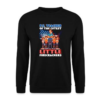 4th Of July PE Teacher Teacher Cutest Firecrackers - Unisex Sweatshirt - black - Front - Alina (178cm) & Michal (187cm)