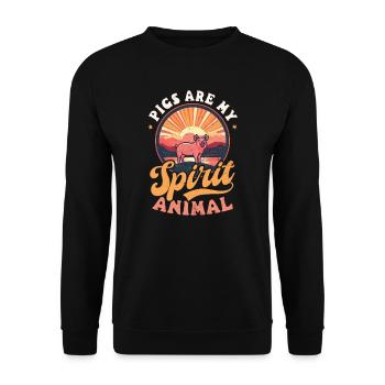 Pig Farmer Pigs Are Spirit Animal - Unisex Sweatshirt - black - Front - Alina (178cm) & Michal (187cm)