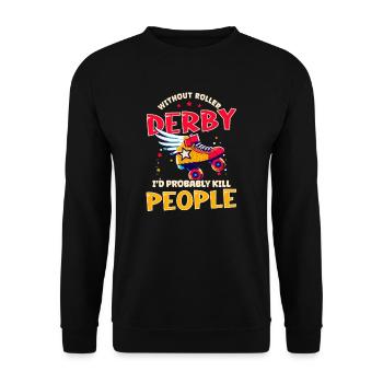 Roller Derby sans Roller Derby People - Sweat-shirt Unisexe - noir - Devant - Alina (178cm) & Michal (187cm)