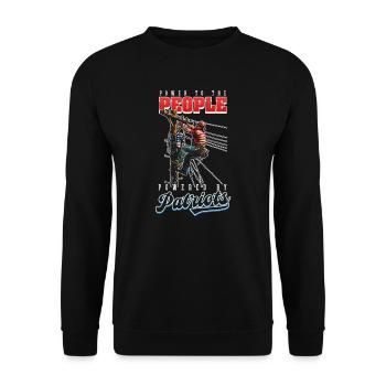 Le pouvoir patriotique des monteurs de lignes au peuple par les patriotes - Sweat-shirt Unisexe - noir - Devant - Alina (178cm) & Michal (187cm)