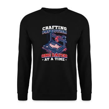 Impression 3D patriotique Patriotisme Une couche à la fois - Sweat-shirt Unisexe - noir - Devant - Alina (178cm) & Michal (187cm)