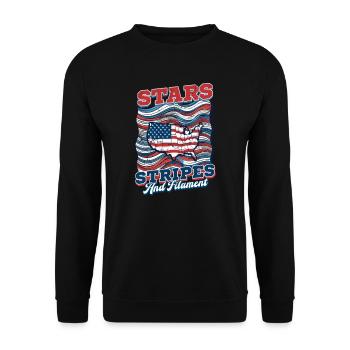 Patriotic 3D Printing Stars, Stripes, and Filament - Unisex Sweatshirt - black - Front - Alina (178cm) & Michal (187cm)