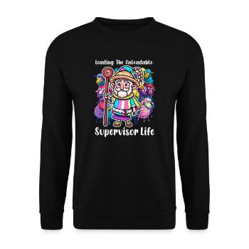 Supervisor Leading the Unleadable: Supervisor Life - Unisex Sweatshirt - black - Front - Alina (178cm) & Michal (187cm)