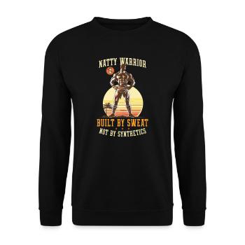Natty Bodybuilder Natty Warrior Sweat Nicht - Unisex Pullover - Schwarz - Vorne - Alina (178cm) & Michal (187cm)