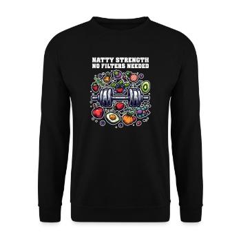 Natty Bodybuilder Natty Stärke, keine Filter erforderlich - Unisex Pullover - Schwarz - Vorne - Alina (178cm) & Michal (187cm)