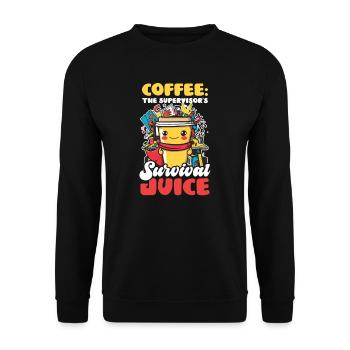 Supervisor Coffee: The Supervisor's Survival Juice - Unisex Sweatshirt - black - Front - Alina (178cm) & Michal (187cm)