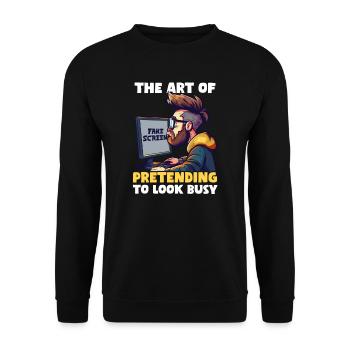 Supervisor The Art of Pretending to Look Busy - Unisex Sweatshirt - black - Front - Alina (178cm) & Michal (187cm)