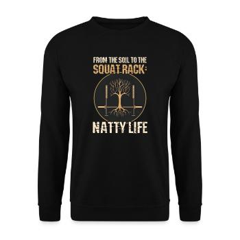 Natty Bodybuilder Vom Boden zum Squat Rack Natty Li - Unisex Pullover - Schwarz - Vorne - Alina (178cm) & Michal (187cm)
