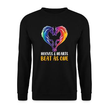 Western Rodeo Hooves & Hearts: Beat as One - Unisex Sweatshirt - black - Front - Alina (178cm) & Michal (187cm)