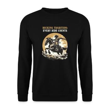 Western Rodeo Bucking Tradition: Ride Counts - Unisex Sweatshirt - black - Front - Alina (178cm) & Michal (187cm)