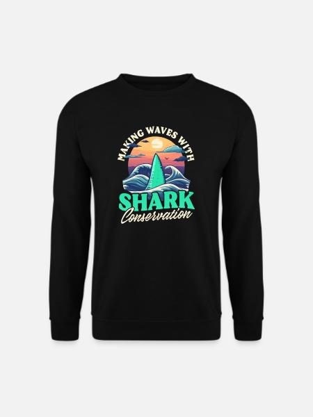 Biolog Shark Lover Waves Shark Conservation - Unisex sweater - sort
