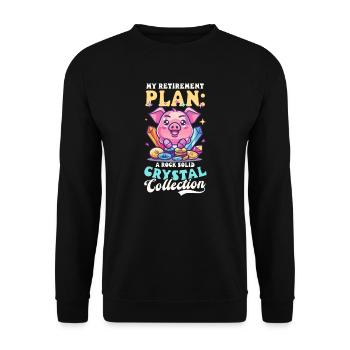 Crystal Collector Retirement Plan Solid Collection - Unisex Pullover - Schwarz - Vorne - Alina (178cm) & Michal (187cm)