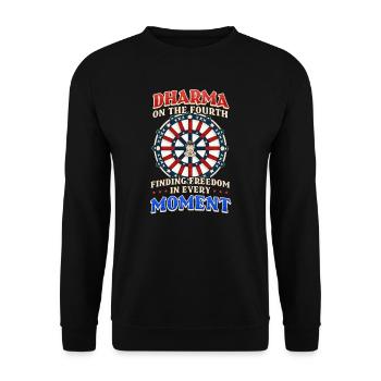 Le bouddhiste patriotique trouve la liberté à chaque instant - Sweat-shirt Unisexe - noir - Devant - Alina (178cm) & Michal (187cm)