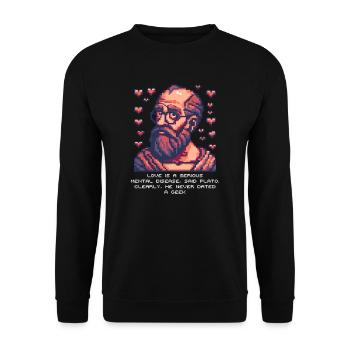 Geek-Liebe Er war nie mit einem Geek zusammen - Unisex Pullover - Schwarz - Vorne - Alina (178cm) & Michal (187cm)