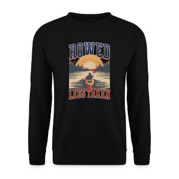 Kayaking Rowed Less Taken - Unisex Sweatshirt - black - Front - Alina (178cm) & Michal (187cm)