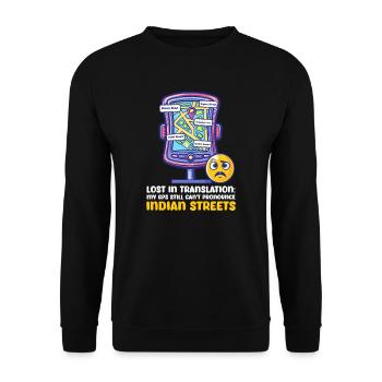 Indianer können Indianer immer noch nicht indianisch stree aussprechen - Unisex Pullover - Schwarz - Vorne - Alina (178cm) & Michal (187cm)