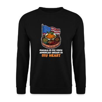 Veines masala amérindiennes Coeur de rêve américain - Sweat-shirt Unisexe - noir - Devant - Alina (178cm) & Michal (187cm)
