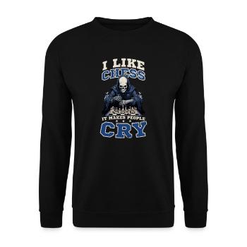 Chess Makes People Cry - Unisex Sweatshirt - black - Front - Alina (178cm) & Michal (187cm)