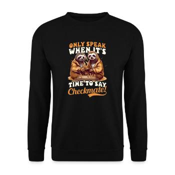 Chess Only Speak Time To Checkmate - Unisex Sweatshirt - black - Front - Alina (178cm) & Michal (187cm)