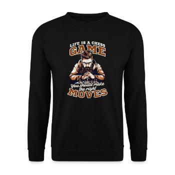 La vie d’échecs est un jeu d’échecs Faites le bon coup - Sweat-shirt Unisexe - noir - Devant - Alina (178cm) & Michal (187cm)