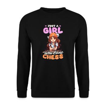 Chess Girl Loves Chess - Unisex Sweatshirt - black - Front - Alina (178cm) & Michal (187cm)
