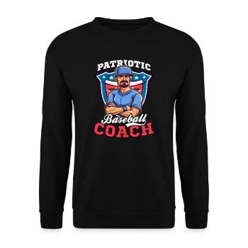 4. Juli Baseballtrainer Patriotischer Trainer - Unisex Pullover - Schwarz - Vorne - Alina (178cm) & Michal (187cm)