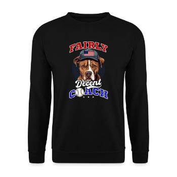 4. Juli Baseballtrainer Ziemlich anständiger Trainer - Unisex Pullover - Schwarz - Vorne - Alina (178cm) & Michal (187cm)
