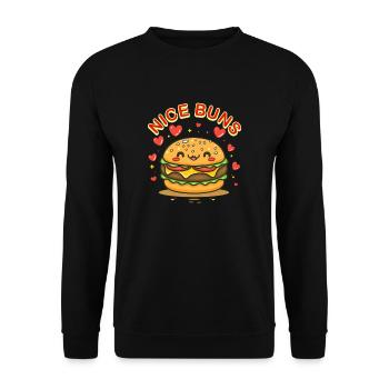Bons petits pains pour hamburgers - Sweat-shirt Unisexe - noir - Devant - Alina (178cm) & Michal (187cm)