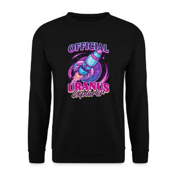 Uranus Official Uranus Explorer - Unisex Sweatshirt - black - Front - Alina (178cm) & Michal (187cm)
