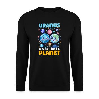 Uranus Uranus, es ist nicht nur ein Planet! - Unisex Pullover - Schwarz - Vorne - Alina (178cm) & Michal (187cm)