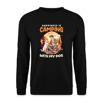 Funny Camping Camping With My Dog - Unisex Sweatshirt - black - Front - Alina (178cm) & Michal (187cm)