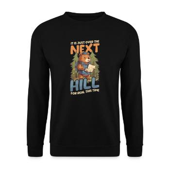 Funny Camping Over Hill For Real This Time - Unisex Sweatshirt - black - Front - Alina (178cm) & Michal (187cm)