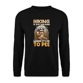 Camping drôle Randonnée Marche Là où c’est bien de pe - Sweat-shirt Unisexe - noir - Devant - Alina (178cm) & Michal (187cm)