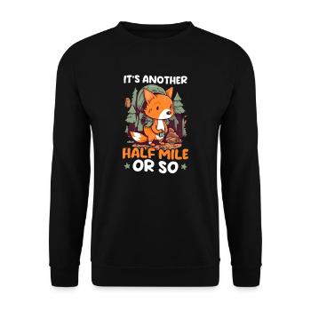 Lustiges Camping Eine weitere halbe Meile oder so - Unisex Pullover - Schwarz - Vorne - Alina (178cm) & Michal (187cm)