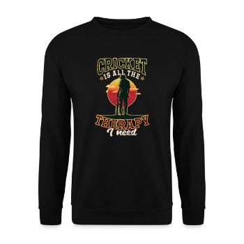 Cricket Player All Therapy I Need - Unisex Sweatshirt - black - Front - Alina (178cm) & Michal (187cm)