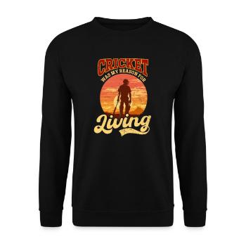 Cricketspieler Mein Lebensgrund - Unisex Pullover - Schwarz - Vorne - Alina (178cm) & Michal (187cm)